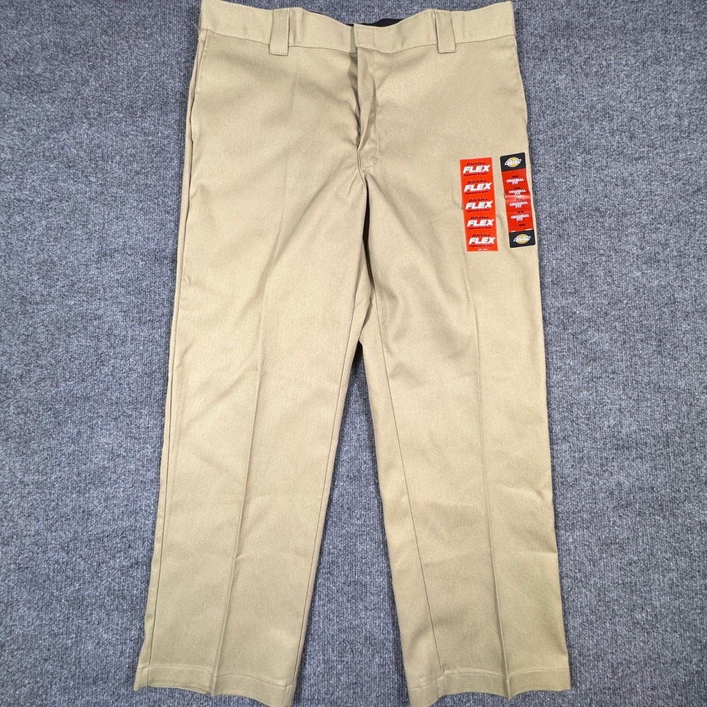 Dickies 874 Flex Original Fit Mens Work Pants Khaki‎ Tan 40x30 NWT
